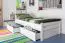 Bettrahmen für Kinder / Kinderbett 90 x 200 cm | Massivholz: Buche | Weiß Lackiert | inkl. 2 Schubladen und Lattenrost | besonders hohe Qualität Abbildung