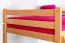 Hochbett für Kinder 120 x 200 cm | Massivholz: Buche | Natur Lackiert | umbaubar in Einzelbett | Premium-Qualität | inkl. Rollrost Abbildung