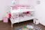 Etagenbett für Kinder 120 x 200 cm | Massivholz: Buche | Weiß Lackiert | umbaubar in 2 Einzelbetten | inkl. Rollroste Abbildung