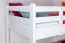 Stockbett für Kinder 90 x 190 cm | Massivholz: Buche | Weiß Lackiert | umbaubar in 2 Einzelbetten | inkl. Rollroste Abbildung