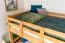 Stockbett für Kinder 120 x 190 cm | Massivholz: Buche | Natur Lackiert | umbaubar in 2 Einzelbetten | inkl. Rollroste Abbildung