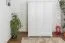 Kleiderschrank | 3 Drehtüren | 2 Schubladen | 5 Fächer | mit Kleiderstange | 135 cm breit | Massivholz | Farbe: Weiß Abbildung