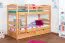 90 x 200 cm Etagenbett mit Stauraum / 2 Schubladen für Jugendliche Massivholz: Buche | Natur Lackiert | umbaubar in 2 Einzelbetten | Premium-Qualität | inkl. Rollroste Abbildung