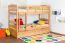 Etagenbett + Ausziehbett für Kinder 90 x 200 cm | Massivholz: Buche | Natur Lackiert | inkl. Stauraum/Ausziehbett | umbaubar in 2 Einzelbetten | inkl. Rollroste Abbildung