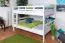 Etagenbett für Jugendliche 140 x 200 cm | Massivholz: Buche | Weiß Lackiert | umbaubar in 2 Einzelbetten | inkl. Rollroste Abbildung