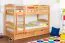 90 x 200 cm Etagenbett mit Stauraum / 2 Schubladen für Jugendliche Massivholz: Buche | Natur Lackiert | umbaubar in 2 Einzelbetten | Premium-Qualität | inkl. Rollroste Abbildung