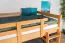 Stockbett für Kinder 120 x 190 cm | Massivholz: Buche | Natur Lackiert | umbaubar in 2 Einzelbetten | inkl. Rollroste Abbildung