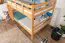 Stockbett für Jugendliche 140 x 200 cm | Massivholz: Buche | Natur Lackiert | umbaubar in 2 Einzelbetten | inkl. Rollroste Abbildung