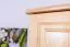 Kleiderschrank | 3 Drehtüren | 2 Schubladen | 4 Fächer | mit Kleiderstange | 123 cm breit | Massivholz | Farbe: Natur Abbildung