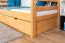 Etagenbett mit Stauraum / 2 Schubladen für Jugendliche 90 x 200 cm | Massivholz: Buche | Natur Lackiert | umbaubar in 2 Einzelbetten | Premium-Qualität | inkl. Rollroste Abbildung