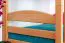 Etagenbett + Ausziehbett für Kinder 90 x 200 cm | Massivholz: Buche | Natur Lackiert | inkl. Stauraum/Ausziehbett | umbaubar in 2 Einzelbetten | inkl. Rollroste Abbildung