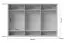 346 cm breiter Kleiderschrank mit 6 Türen | Farbe: Grau Abbildung