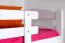 Stockbett für Kinder 90 x 190 cm | Massivholz: Buche | Weiß Lackiert | umbaubar in 2 Einzelbetten | inkl. Rollroste Abbildung