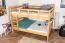 Stockbett für Jugendliche 140 x 200 cm | Massivholz: Buche | Natur Lackiert | umbaubar in 2 Einzelbetten | inkl. Rollroste Abbildung