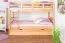 Etagenbett + Ausziehbett für Kinder 90 x 200 cm | Massivholz: Buche | Natur Lackiert | inkl. Bettkasten | umbaubar in 2 Einzelbetten | inkl. Rollroste Abbildung