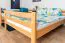 Stockbett für Jugendliche 140 x 190 cm | Massivholz: Buche | Natur Lackiert | umbaubar in 2 Einzelbetten | inkl. Rollroste Abbildung