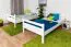 Stockbett für Kinder 120 x 190 cm | Massivholz: Buche | Weiß Lackiert | umbaubar in 2 Einzelbetten | inkl. Rollroste Abbildung