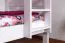 Stockbett für Kinder 90 x 190 cm | Massivholz: Buche | Weiß Lackiert | umbaubar in 2 Einzelbetten | inkl. Rollroste Abbildung
