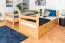 Etagenbett mit Stauraum / 2 Schubladen für Jugendliche 90 x 200 cm | Massivholz: Buche | Natur Lackiert | umbaubar in 2 Einzelbetten | Premium-Qualität | inkl. Rollroste Abbildung