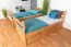 Etagenbett + Bettkasten für Jugendliche 90 x 200 cm | Massivholz: Buche | Natur Lackiert | umbaubar in 2 Einzelbetten | inkl. Bettkasten | inkl. Rollroste Abbildung