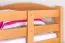 Hochbett für Kinder 90 x 200 cm | Massivholz: Buche | Natur Lackiert | umbaubar in Einzelbett | Premium-Qualität | inkl. Rollrost Abbildung