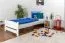 Kinderbett 90 x 200 cm | Massivholz: Buche | Weiß Lackiert Abbildung