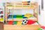 Etagenbett + Ausziehbett für Kinder 90 x 200 cm | Massivholz: Buche | Natur Lackiert | inkl. Bettkasten | umbaubar in 2 Einzelbetten | inkl. Rollroste Abbildung
