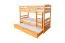 Etagenbett + Bettkasten für Jugendliche 90 x 200 cm | Massivholz: Buche | Natur Lackiert | umbaubar in 2 Einzelbetten | inkl. Bettkasten | inkl. Rollroste Abbildung