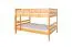 Stockbett für Jugendliche 140 x 200 cm | Massivholz: Buche | Natur Lackiert | umbaubar in 2 Einzelbetten | inkl. Rollroste Abbildung