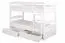 Etagenbett mit Stauraum / 2 Schubkästen für Kinder 90 x 200 cm | Massivholz: Buche | Weiß Lackiert | umbaubar in 2 Einzelbetten | Premium-Qualität | inkl. Rollroste Abbildung