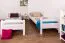 Stockbett für Jugendliche 90 x 190 cm | Massivholz: Buche | Weiß Lackiert | umbaubar in 2 Einzelbetten | inkl. Rollroste Abbildung