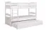 Etagenbett + Ausziehbett für Kinder 90 x 200 cm | Massivholz: Buche | Weiß Lackiert | inkl. Stauraum/Ausziehbett | umbaubar in 2 Einzelbetten | inkl. Rollroste Abbildung