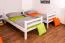 Stockbett für Kinder 90 x 190 cm | Massivholz: Buche | Weiß Lackiert | umbaubar in 2 Einzelbetten | inkl. Rollroste Abbildung