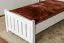 Bettrahmen für Kinder / Kinderbett 80 x 200 cm | Massivholz: Buche | Weiß Lackiert Abbildung