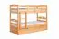 Etagenbett + Ausziehbett für Kinder 90 x 200 cm | Massivholz: Buche | Natur Lackiert | inkl. Bettkasten | umbaubar in 2 Einzelbetten | inkl. Rollroste Abbildung