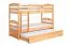 Etagenbett + Ausziehbett für Kinder 90 x 200 cm | Massivholz: Buche | Natur Lackiert | inkl. Bettkasten | umbaubar in 2 Einzelbetten | inkl. Rollroste Abbildung