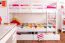 90 x 200 cm Etagenbett mit Stauraum / 2 Schubkästen für Jugendliche Massivholz: Buche | Weiß Lackiert | umbaubar in 2 Einzelbetten | Premium-Qualität | inkl. Rollroste Abbildung