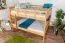 Doppelbett-Etagenbett für bis zu 4 Personen160 x 200 cm | Massivholz: Buche | Natur Lackiert | umbaubar in zwei Einzelbetten | Premium-Qualität | inkl. Rollroste Abbildung