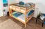 Stockbett mit Doppelbetten 160 x 200 cm | Massivholz: Buche | Natur Lackiert | umbaubar in zwei Einzelbetten | inkl. Rollroste Abbildung