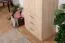 Schmaler Kleiderschrank | 2 Drehtüren | 3 Schubladen | 1 Fach | mit Kleiderstange | 75 cm breit | Farbe: Braun Abbildung