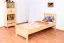 Kinderbett 80 x 200 cm | Massivholz: Kiefer | Natur Lackiert Abbildung