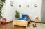 Bettrahmen für Kinder / Kinderbett 90 x 200 cm | Massivholz: Kiefer | Natur Lackiert Abbildung