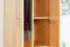 Kleiderschrank | 2 Drehtüren | 4 Fächer | 1 Schublade | mit Kleiderstange | 65 cm breit | Massivholz | Farbe: Natur Abbildung