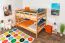 Stockbett für Jugendliche 120 x 200 cm | Massivholz: Buche | Natur Lackiert | umbaubar in 2 Einzelbetten | inkl. Rollroste Abbildung