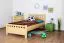 Kinderbett 100 x 200 cm | Massivholz: Kiefer | Natur Lackiert Abbildung