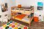 Stockbett für Jugendliche 120 x 200 cm | Massivholz: Buche | Natur Lackiert | umbaubar in 2 Einzelbetten | inkl. Rollroste Abbildung