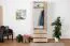 Schmaler Kleiderschrank | 2 Drehtüren | 3 Schubladen | 1 Fach | mit Kleiderstange | 75 cm breit | Farbe: Braun Abbildung