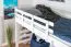 Jugendhochbett 90 x 190 cm | Massivholz: Buche | Weiß Lackiert | umbaubar in Einzelbett | Premium-Qualität | inkl. Rollrost Abbildung
