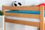 Hochbett für Kinder 120 x 200 cm | Massivholz: Buche | Natur Lackiert | umbaubar in Einzelbett | Premium-Qualität | inkl. Rollrost Abbildung