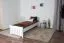 Bettrahmen für Kinder / Kinderbett 80 x 200 cm | Massivholz: Buche | Weiß Lackiert Abbildung